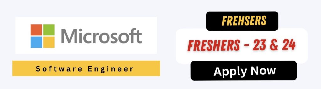 Microsoft Mega hiring Freshers 2024
